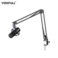 Kit de microphone USB XLR VOXFULL WN8-35 RGB avec bras articulé, bouton de gain et fonction mute pour le streaming, le gaming et l'enregistrement
