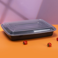 Contenedores Rectangulares Desechables de Plástico PP para Alimentos, Aptos para Microondas, Envases para Llevar