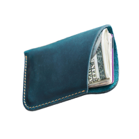 Dompet Pria Kulit Sapi Asli Motif Lanskap Vintage Buatan Tangan, Anti RFID, Model Pendek Terbuka