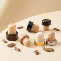 Bouchon en liège synthétique durable en bois, conception anti-goutte et anti-déversement pour bouteilles d'alcool, taille personnalisée et correspondance de couleur Pantone offerte