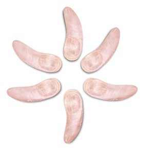 Gua Sha-mascarilla Facial de cuarzo rosa Natural, espátula, cuchara pequeña, crema de masaje para los ojos, Sick para el cuidado de la piel, masaje de raspado rosa - Product Image 2