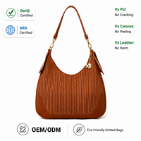 Sac à bandoulière hobo pour femme en polyester recyclé personnalisé, tricoté en 3D, à sangle unique, léger, pliable, lavable en machine