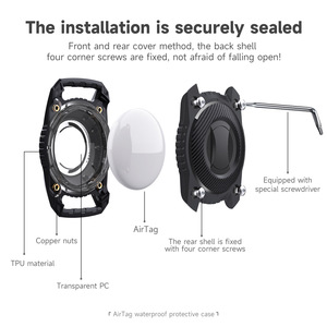 Funda Protectora Rígida de TPU Antipérdida para AirTags, Soporte para Rastreador GPS, Collar para Perros, Funda Protectora Impermeable para <span class=keywords><strong>AirTag</strong></span> - Product Image 4