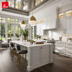 Ensemble de meubles de cuisine Alland American Kitchens, nouveau design, bois personnalisé, îlot de luxe haut de gamme, style de porte shaker en MDF, armoires de cuisine - Product Image 2