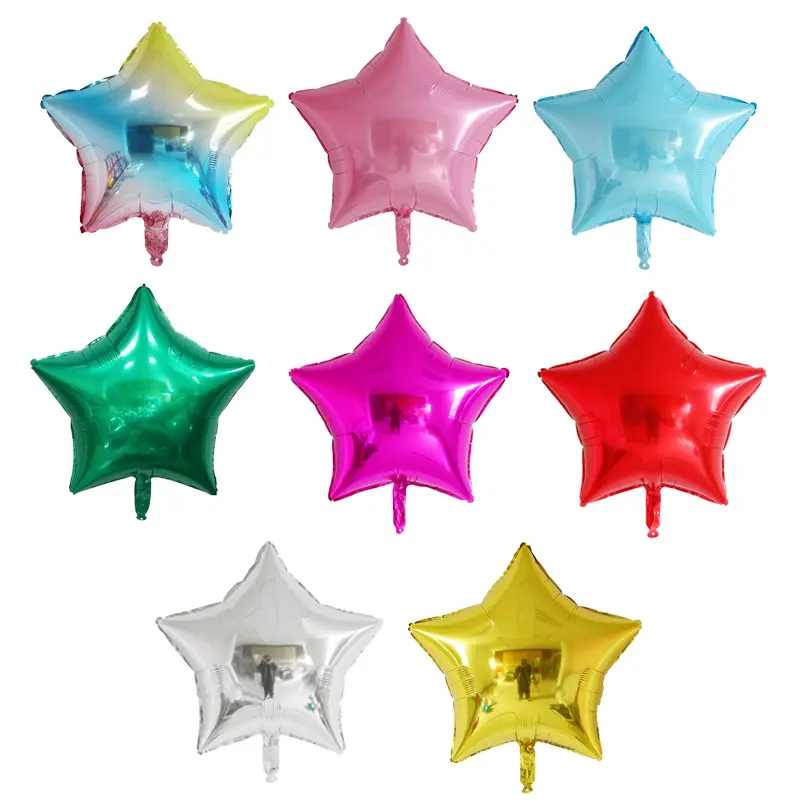 Ballon gonflable en aluminium à cinq points, 12 pièces, 18 pouces, couleur unie, fournitures de fête de vacances