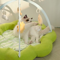 Lit pour chat universel quatre saisons, nid douillet auto-amusant, anti-ennui, détachable, lavable, respirant, en forme de fleur, canapé pour animaux de compagnie