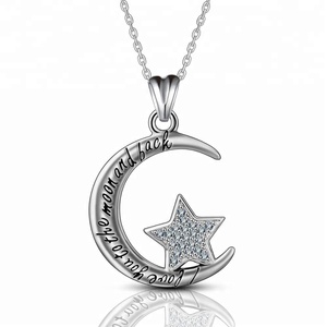 Custom made hand name sweater children choker moon CRYSTAL Bracelets Silver 925 necklace - Product Image 5