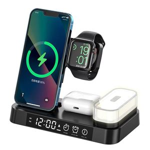 Station de charge sans fil rapide 3 en 1 15W avec réveil intelligent pour iPhone, pour <span class=keywords><strong>Samsung</strong></span> - Product Image 4