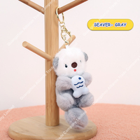 Porte-clés en peluche loutre jouets dessin animé Animal en peluche 15cm Mini mignon doux en peluche loutre jouet porte-clés sac pendentif loutre de mer porte-clés