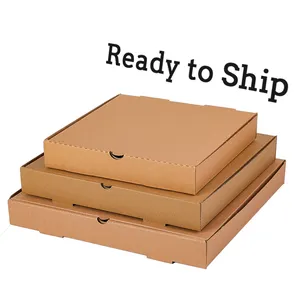 In Stock Boxes Pizza 6/7/8/9/10/11/12/13/16/18 Inch Corrugated Fries Hamburger Kraft Paper Custom Printed Pizza Carton Box