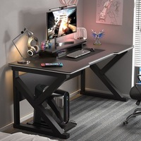Bureau d'ordinateur en bois pour jeux e-sport, études et usage professionnel, avec surface en verre et fibre de carbone, design élargi