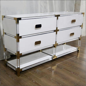 <span class=keywords><strong>Table</strong></span> <span class=keywords><strong>console</strong></span> d'entrée en bois et acrylique nordique avec étagères et tiroirs - Product Image 3