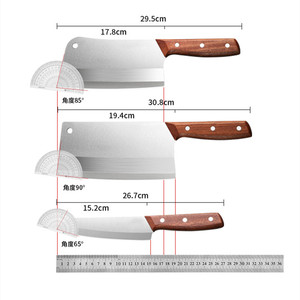Juego de cuchillos de cocina, cuchillo de carnicero de acero inoxidable para el hogar, mango de madera, cuchillo para verduras, cuchillo para frutas, tijeras, cuchillo Yangjiang - Product Image 5