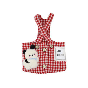Adorable peto rojo a cuadros para perro, ropa cálida de otoño e invierno para mascotas, atuendo suave para cachorros - Product Image 2