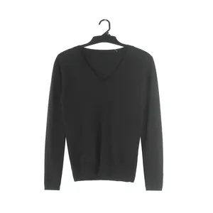 Vêtements de marque en stock, pulls basiques pour femmes, col en V, stock de vêtements