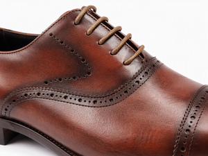 Chaussures Richelieu marron en cuir véritable bicolore pour hommes, à lacets, bout rond, souples, pour le bureau, les affaires et les mariages - Product Image 6
