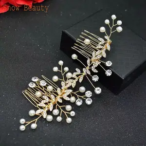 Hair Accessories Hair Comb Sliver Flower Headpieces Insert Comb Wedding Dress Accessories For Women Factory Wholesale Shiny
