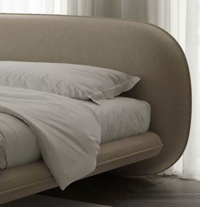 Modern, Simple and Light Luxury Bed Italian Minimalist Cream Frosted Fabric <b>Double</b> Bed Bedroom - Product Image 4
