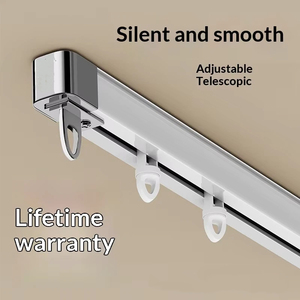 <span class=keywords><strong>Binario</strong></span> per <span class=keywords><strong>Tende</strong></span> Elettrico in Alluminio di Lusso Leggero con Pulegge, Montaggio Superiore, <span class=keywords><strong>Doppio</strong></span> <span class=keywords><strong>Binario</strong></span>, Guide Scorrevoli Silenziose - Product Image 4