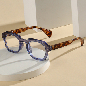 Lunettes de lecture optiques carrées bicolores épaisses en PC, anti-fatigue, grossissantes, pour presbytes, marque privée - Product Image 1