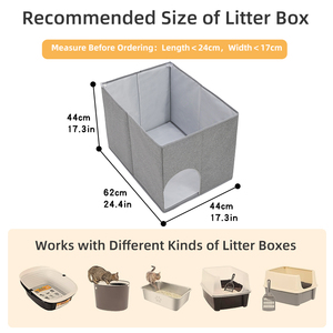Nouvelle conception anti-fuite pour accessoires de toilette pour chat, conception universelle, protection anti-éclaboussures pour bac à litière pour chat - Product Image 3
