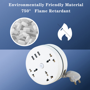 Productos para el Hogar Inteligente al por Mayor, Regleta de Enchufes Universal Redonda, Cable de Extensión Portátil, Enchufe con USB, EU, US, UK, AU - Product Image 3