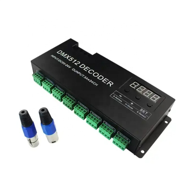 24-Channel DMX512 Controller Console System - Professional Stage Lighting Decoder, Engineering Grade DMX Main Controller