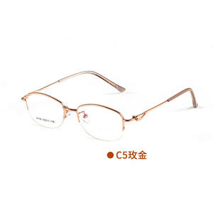 Monture de lunettes demi-cerclée ovale pour femme, en alliage léger, avec verres en résine, style élégant et féminin - Product Image 5