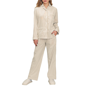 <span class=keywords><strong>Pigiama</strong></span> Classico a Righe da Donna, Morbido 100% Cotone, Set da Notte in Due Pezzi, Abbigliamento da Casa - Product Image 1