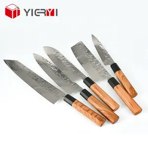 Legno di ulivo manico martello 67 strati damasco coltelli da cucina tagliare mannakiri Santoku coltello giapponese Chef coltello