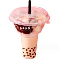 Gobelet à boisson chaude jetable recyclable en plastique de 16 oz (700 ml) pour cola, thé au lait, avec plateau à collation sur le dessus et couvercles, gobelet créatif pour pop-corn