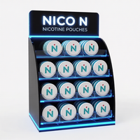 Support d'affichage personnalisé en acrylique à 4 niveaux pour sachets de nicotine, idéal pour la vente de snus et les boutiques de tabac