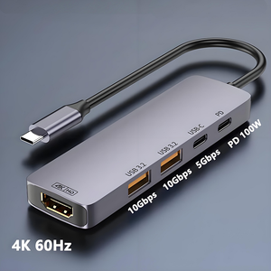 5 端口 USB 集线器 <span class=keywords><strong>3.2</strong></span> 铝合金扩展坞适配器 PD 充电 10Gbps 数据传输 Type-C 扩展 2.0 4K for 2.0 - Product Image 1