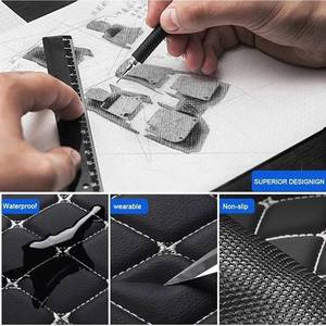 Alfombras de diamante 5D para coche, alfombrillas de cuero impermeables personalizadas, antideslizantes, Fussmatte, para Kia / toyota/<span class=keywords><strong>honda</strong></span>/bmw - Product Image 3