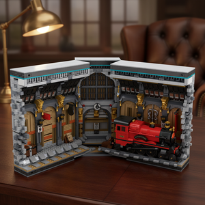 Livre de construction Magic Train Book <span class=keywords><strong>Harry</strong></span> <span class=keywords><strong>Potter</strong></span> : Matériaux d'archives sur le thème de la gare, modèle de blocs de construction en plastique ABS, <span class=keywords><strong>jouet</strong></span> de difficulté élevée - Product Image 2