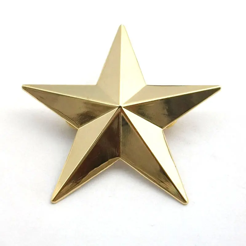 60 мм 3D значок звезды 24K Золотая Звезда Автомобильная наклейка-эмблема звезда металлическая брошь от производителя