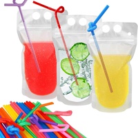 Herbruikbare, op maat gemaakte, knijpbare verpakking voor melk, fruit, supplementen en dranken, van PE, vochtbestendig, met standaardvoet, navulbaar.