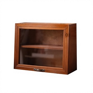 WOQI Factory Rectangle Classic Large Capacity 2-Layer Dustproof Wooden Display Cabinet with Transparent Window for Food <b>Storage</b> - Product Image 2