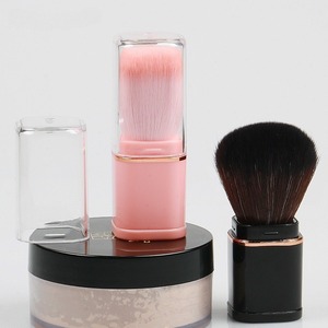 Retractable Square Makeup Brush Single Head Portable Loose Powder Blush Brush Soft Synthetic Fiber Travel Cosmetic Tool - Product Image 3