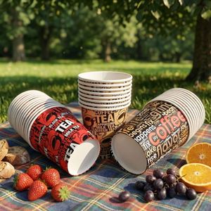 Disposable Colorful Christmas Holiday Thickened Kraft Coffee <b>Paper</b> Cup <b>Insulation</b> Anti-Scald Soymilk Cup - Product Image 3