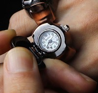 Mini montre de doigt vintage en argent antique et bronze, style gothique, cosplay, Halloween, bijoux hip-hop steampunk, vente en gros