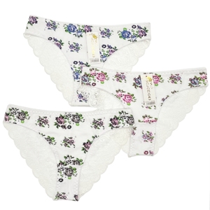 Celana dalam Lingerie renda seksi wanita pinggang rendah celana dalam motif bunga kustom rajutan modis grosir harga rendah