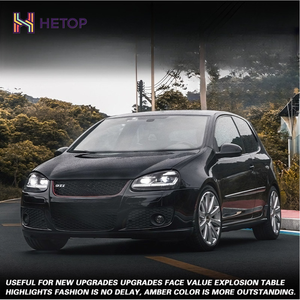 Faros Delanteros HETOP Golf 5 2003-2010, Actualización LED DRL, Estilo Ojo de Demonio Dorado, Lámpara Delantera Modificada, Accesorios para Automóviles VW - Product Image 5