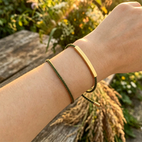 Pulsera de la Amistad Personalizable de Acero Inoxidable Grabable, Pulsera de Cuerda Trenzada Personalizada para Parejas