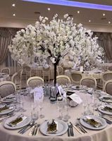 Arbre de fleurs de cerisier artificiel blanc pour les mariages plante extérieure Table pièce maîtresse paume ornement similaire plante artificielle de qualité supérieure