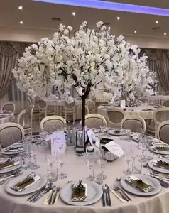 Branco Artificial Flor De Cerejeira Árvore De Casamento Artificial Wedding Table Centerpieces Outdoor Artificial árvore planta palma