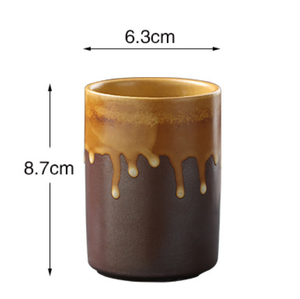 Taza sin Asa de Cerámica Rústica Estilo Japonés, Vaso Retro de Cerámica para Café, Agua, Matcha, Latte, con Opción de Logotipo Personalizado - Product Image 6