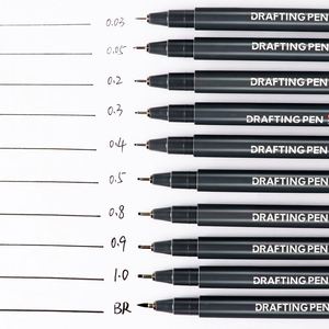 Ensemble de 11 stylos manga à pointes fines, encre noire, feutres fins pour le dessin, la calligraphie, le croquis et le traçage - Product Image 3