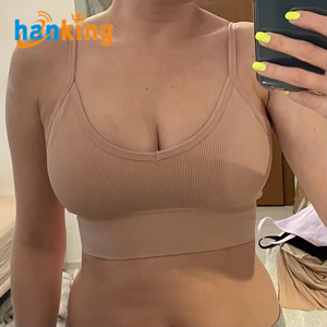 Top Corto Acanalado <span class=keywords><strong>para</strong></span> Mujer Ehanking, Top Tubo Cómodo con Espalda en U, Camiseta sin Costuras Sexy <span class=keywords><strong>para</strong></span> Ropa Urbana, Bralette Deportivo - Product Image 4