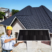 Tuile de toiture métallique en acier revêtu de pierre Bond, tôle de toiture Aluzinc pour maison résidentielle, vente en gros et commande d'essai